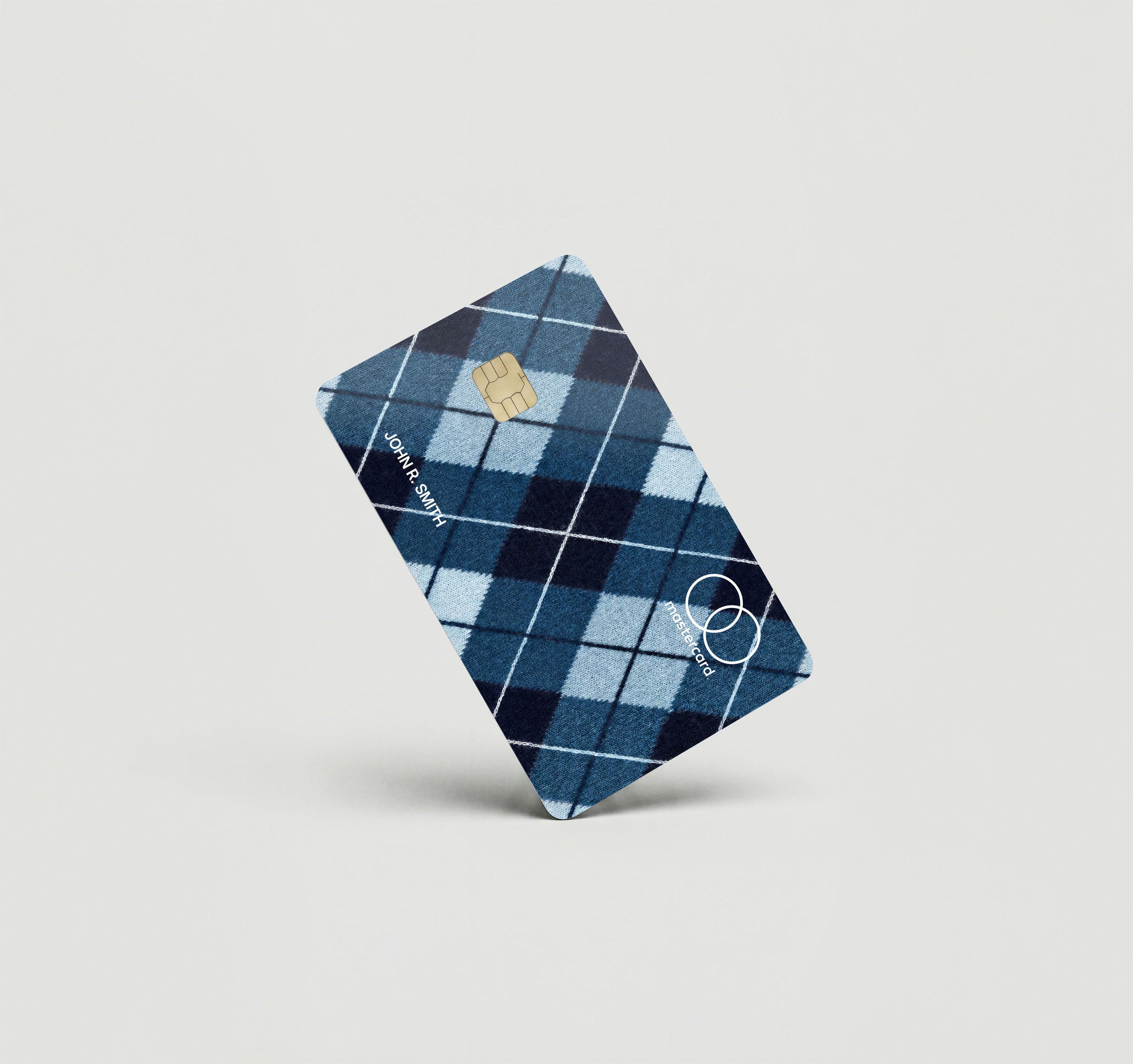 Mockup Cardskin pixacard-blue-argyle-cadrskin