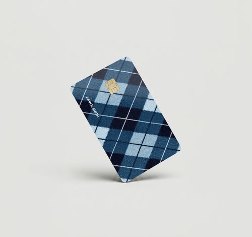 Mockup Cardskin pixacard-blue-argyle-cadrskin
