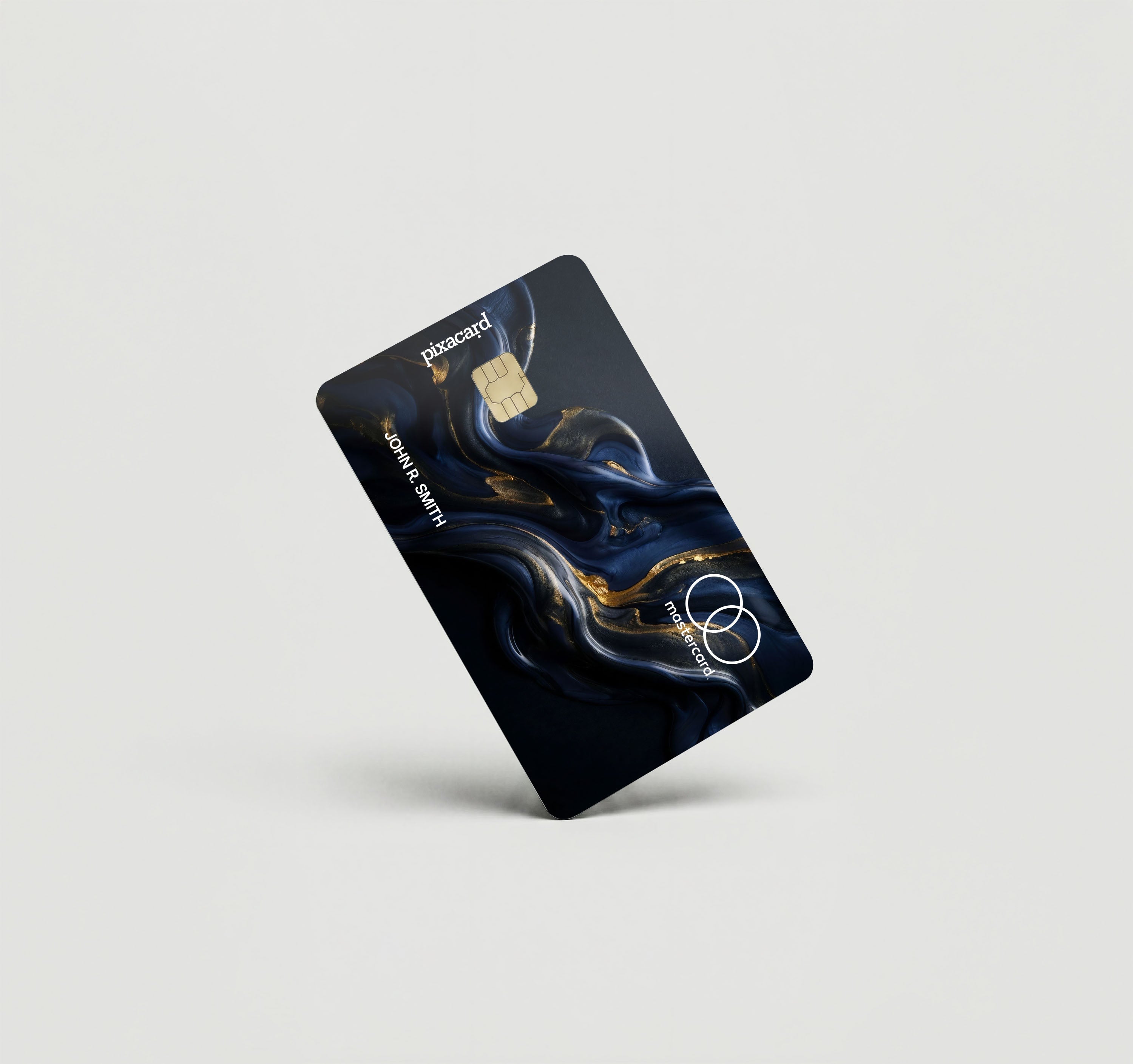 Mockup Cardskin pixacard-blue-fluid-cardskin