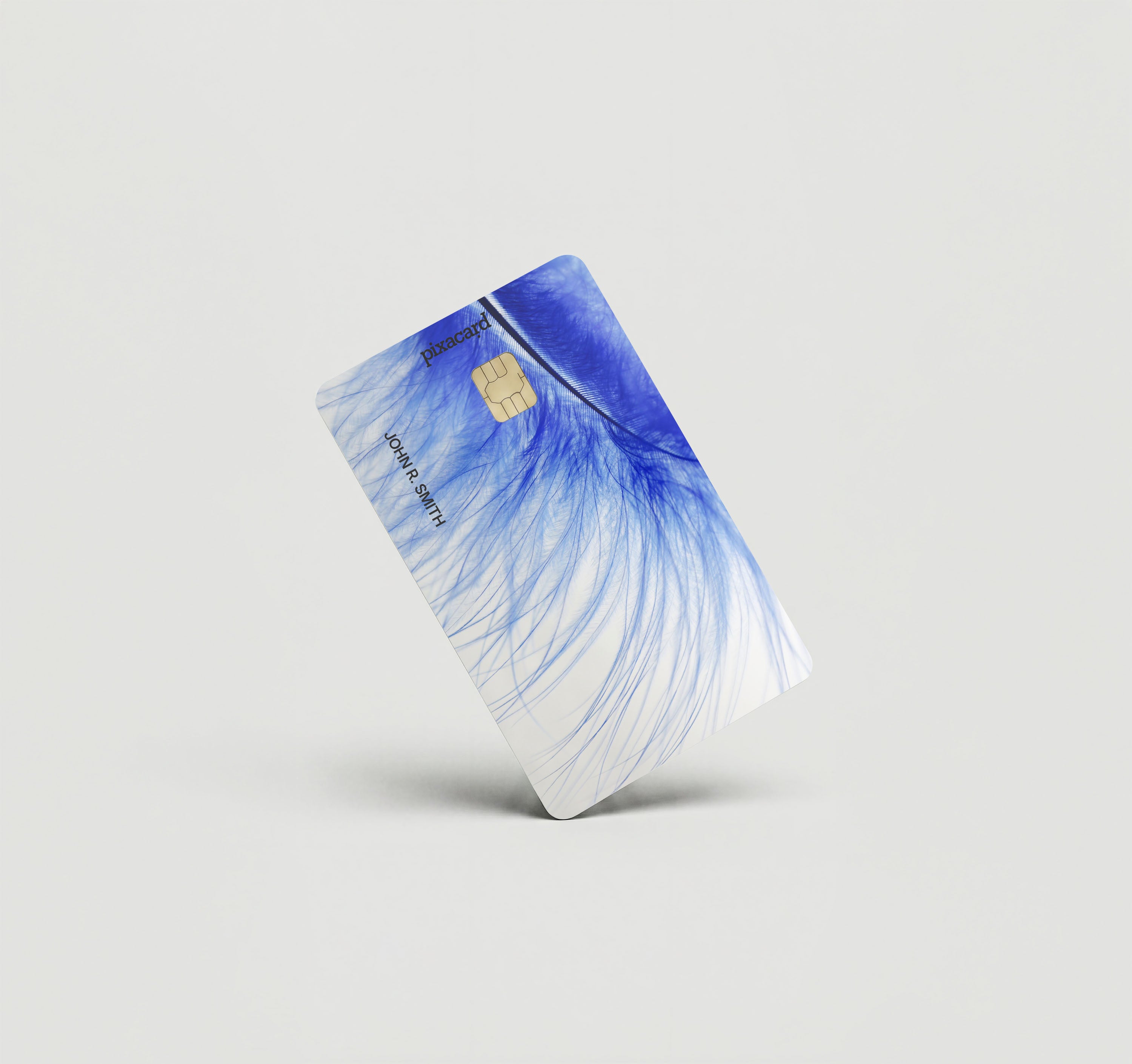 Mockup Cardskin pixacard-blue-feather-cardskin