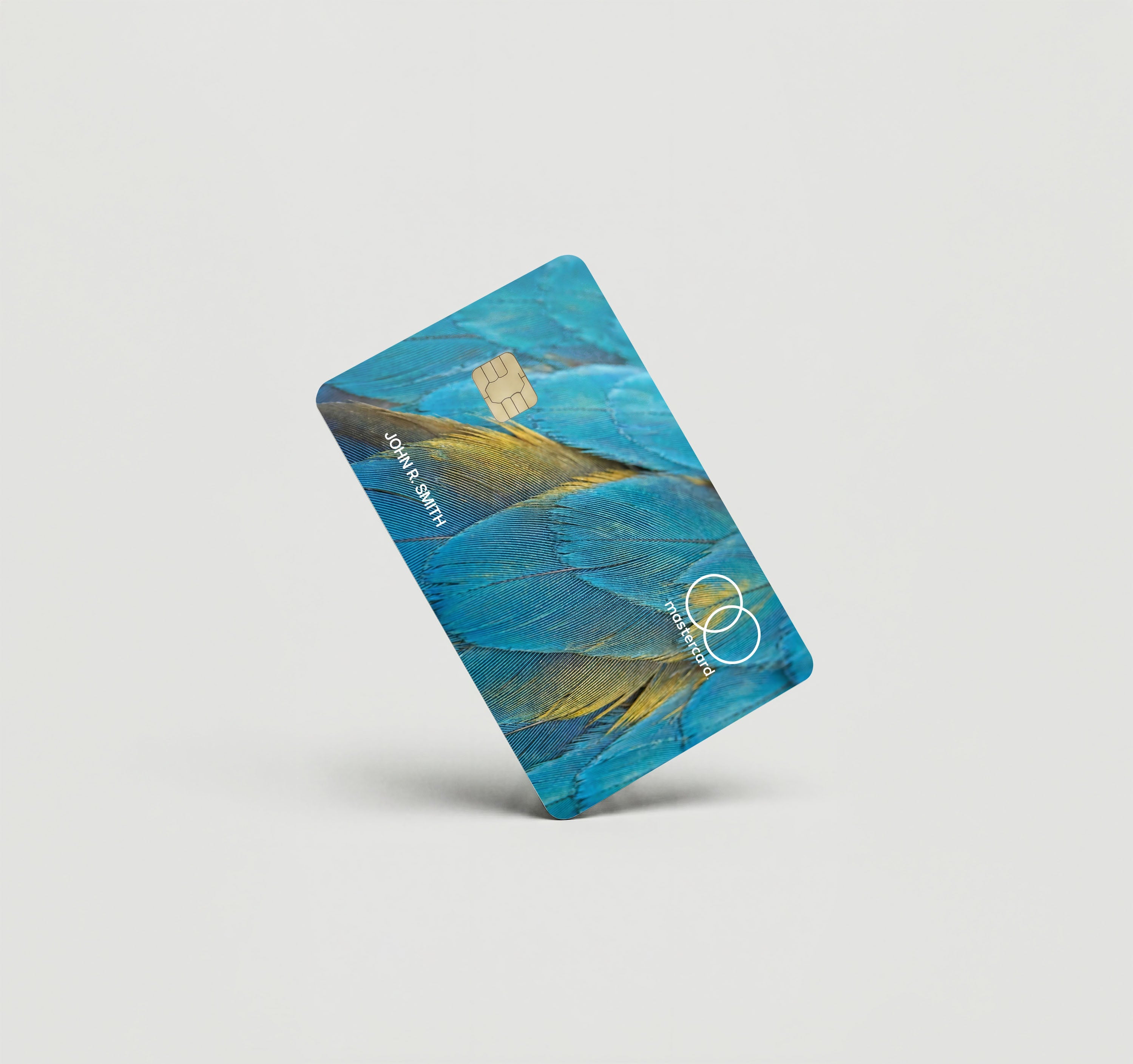 Mockup Cardskin pixacard-blue-macaw-cardskin