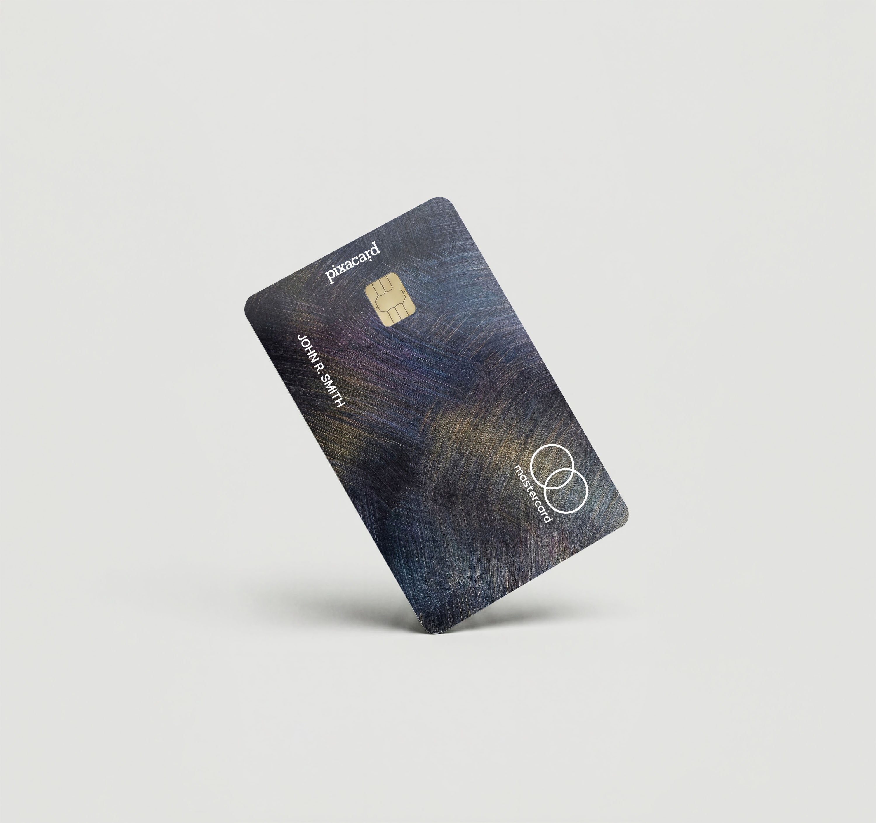 Mockup Cardskin pixacard-brushed-metal-cardskin