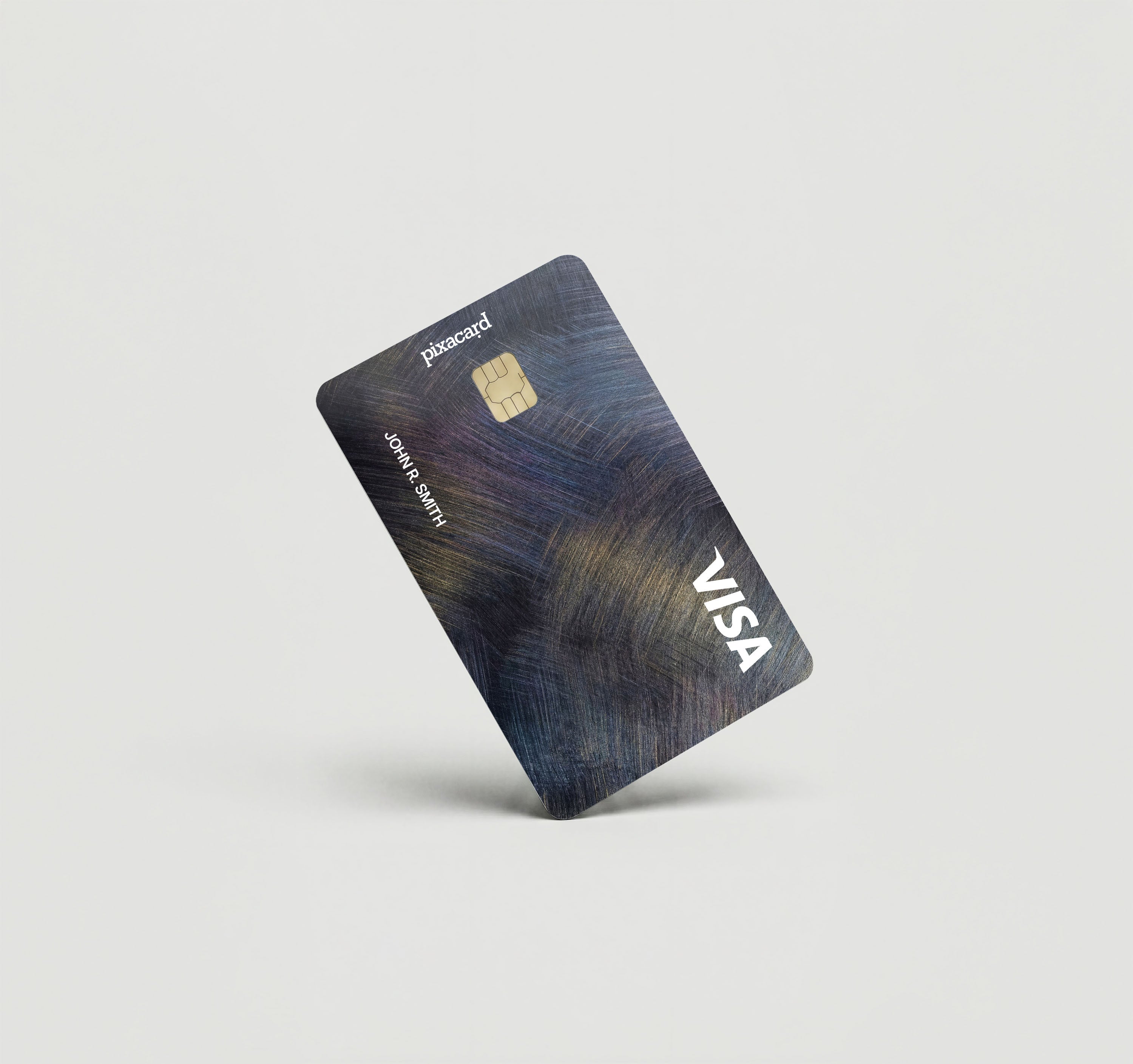 Mockup Cardskin pixacard-brushed-metal-cardskin