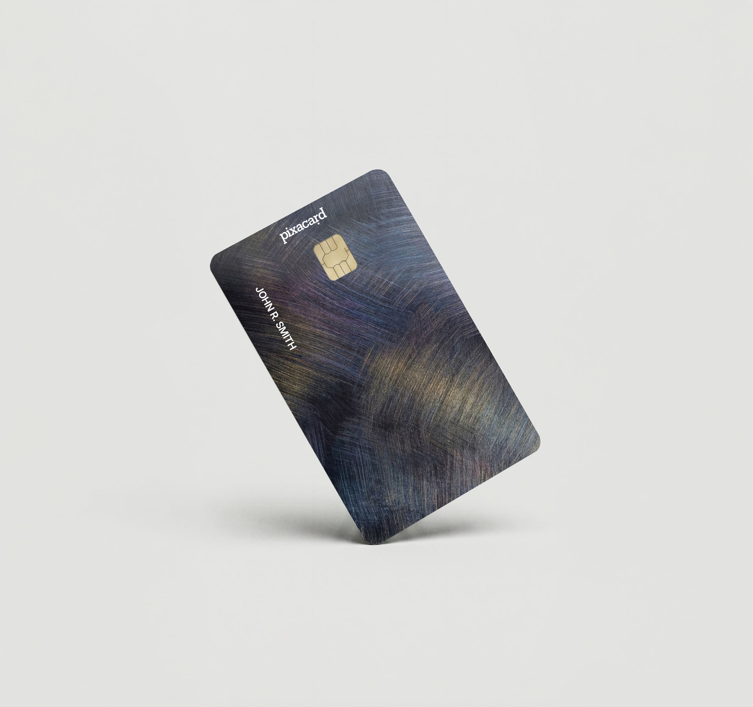 Mockup Cardskin pixacard-brushed-metal-cardskin