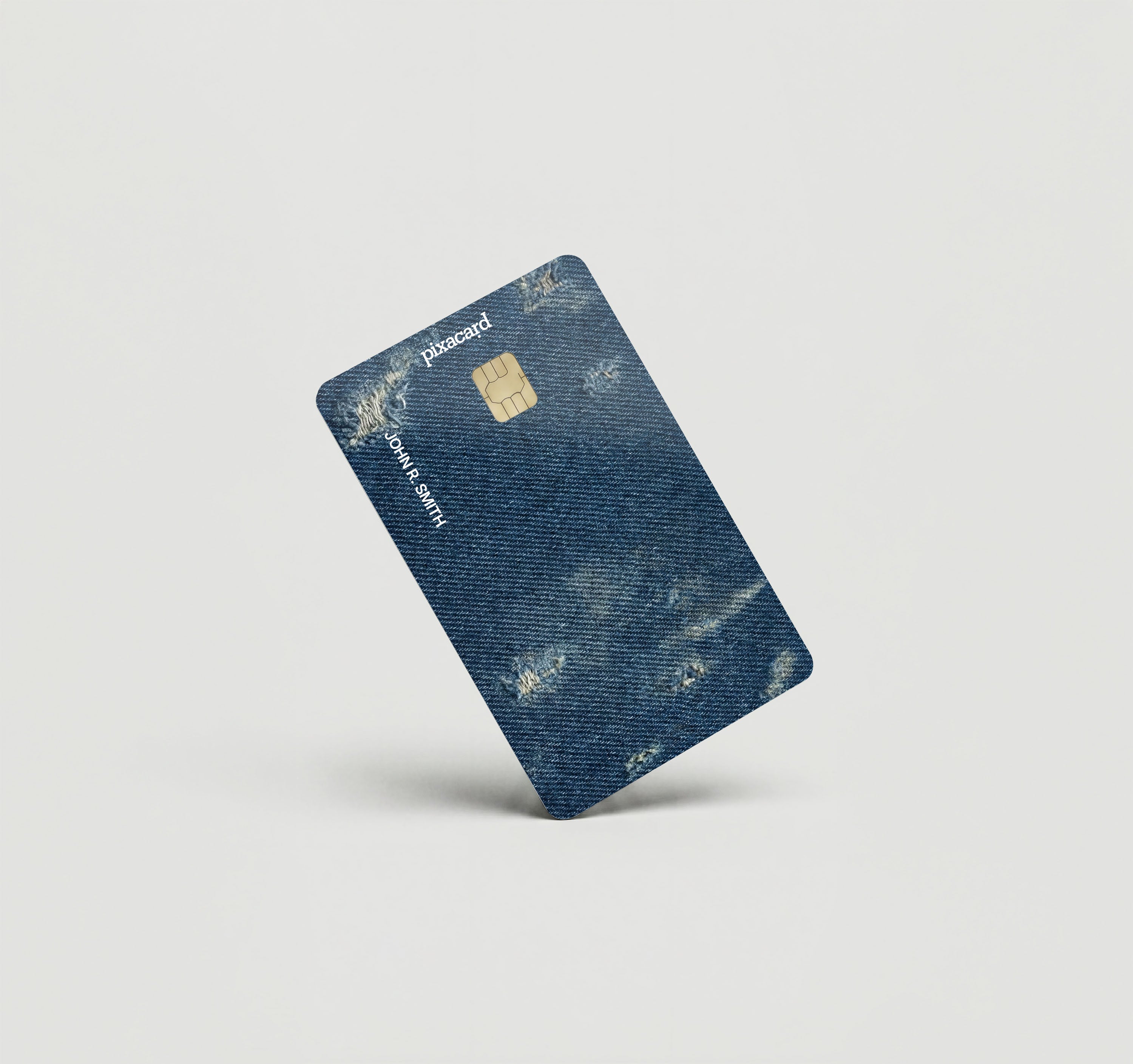 Mockup Cardskin pixacard-worndenim-cardskin