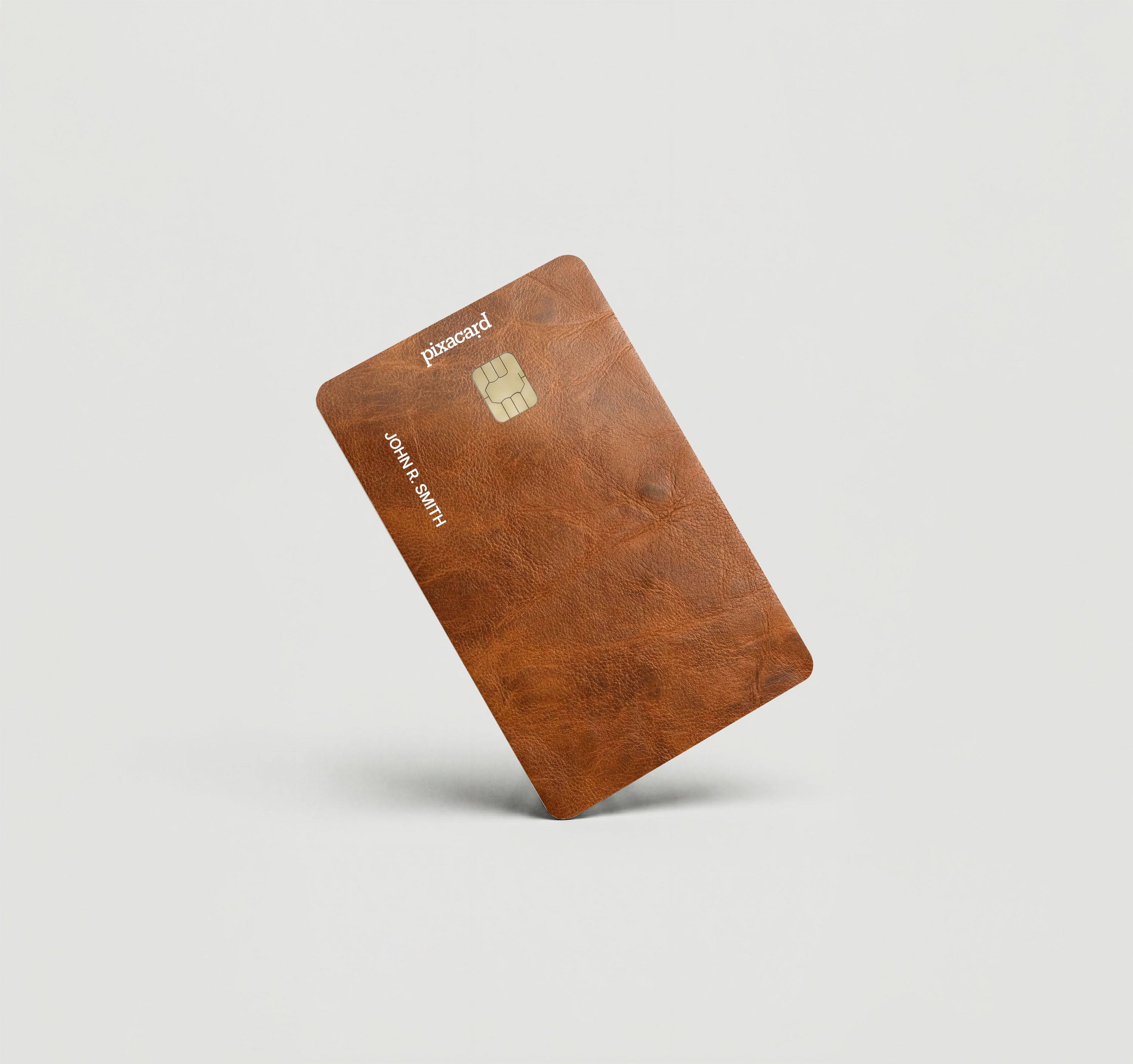 Mockup Cardskin pixacard-brown-leather-cardskin