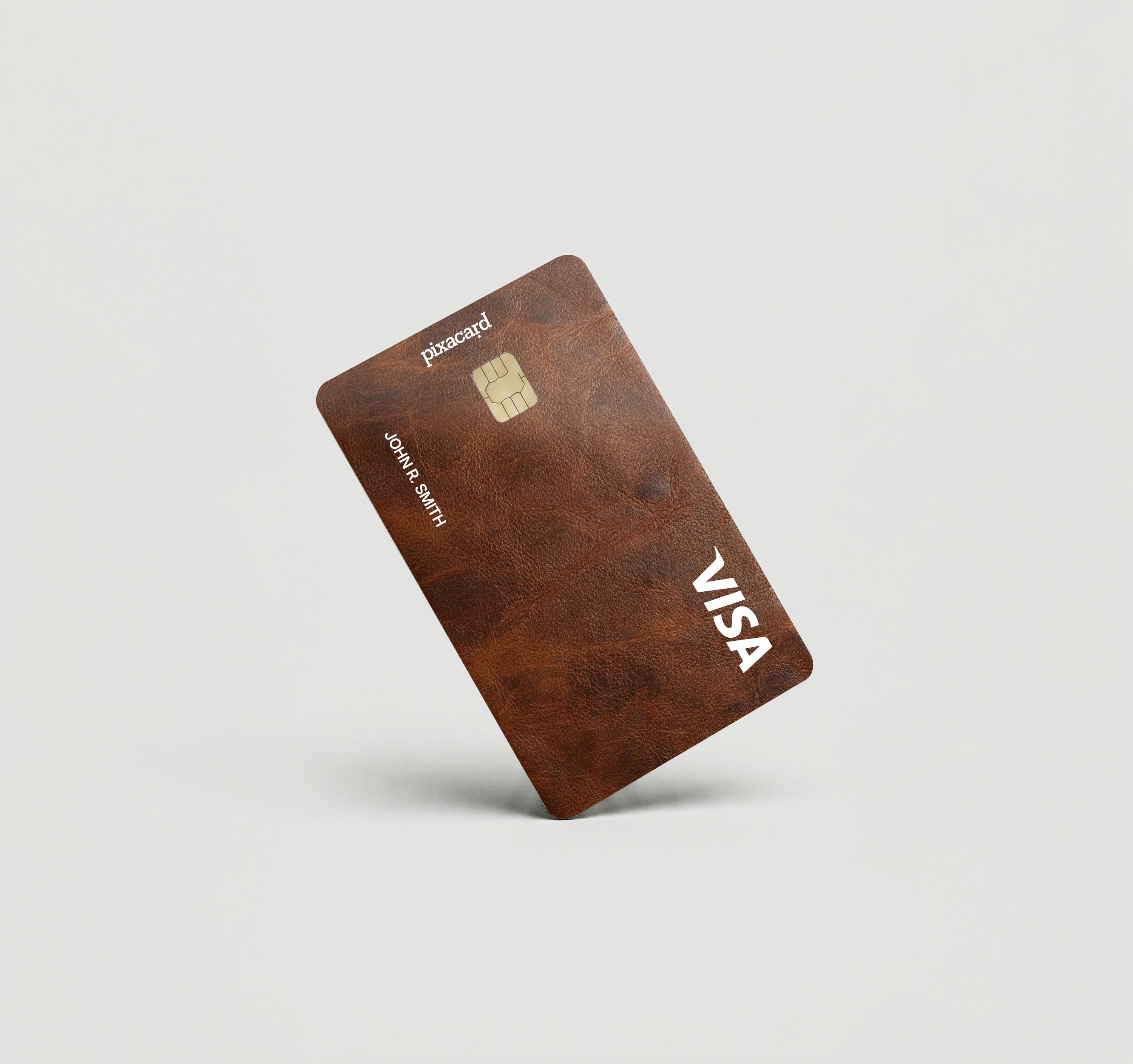 Mockup Cardskin pixacard-chocolate-leather-cardskin