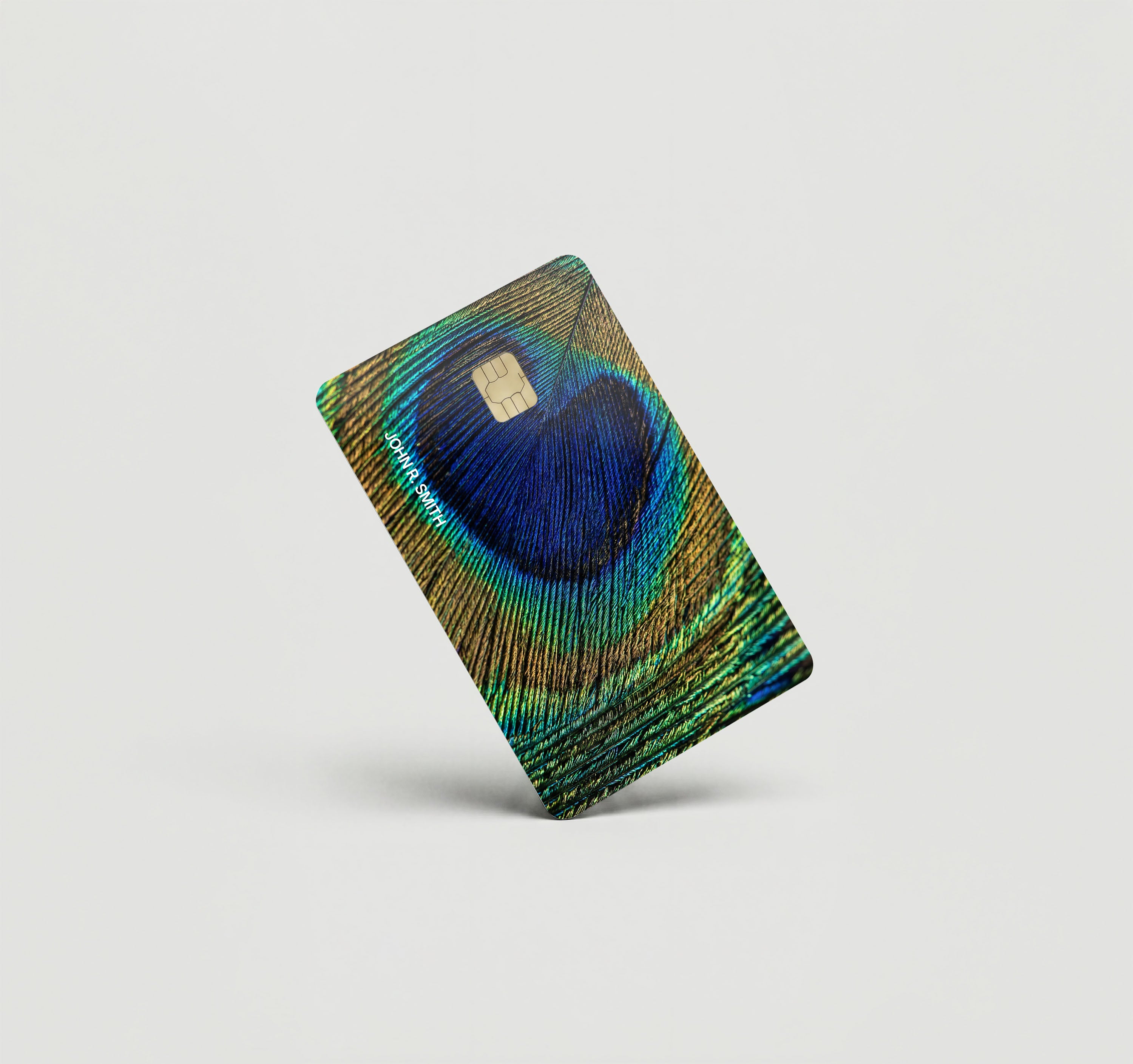Mockup Cardskin pixacard-peacock-cardskin