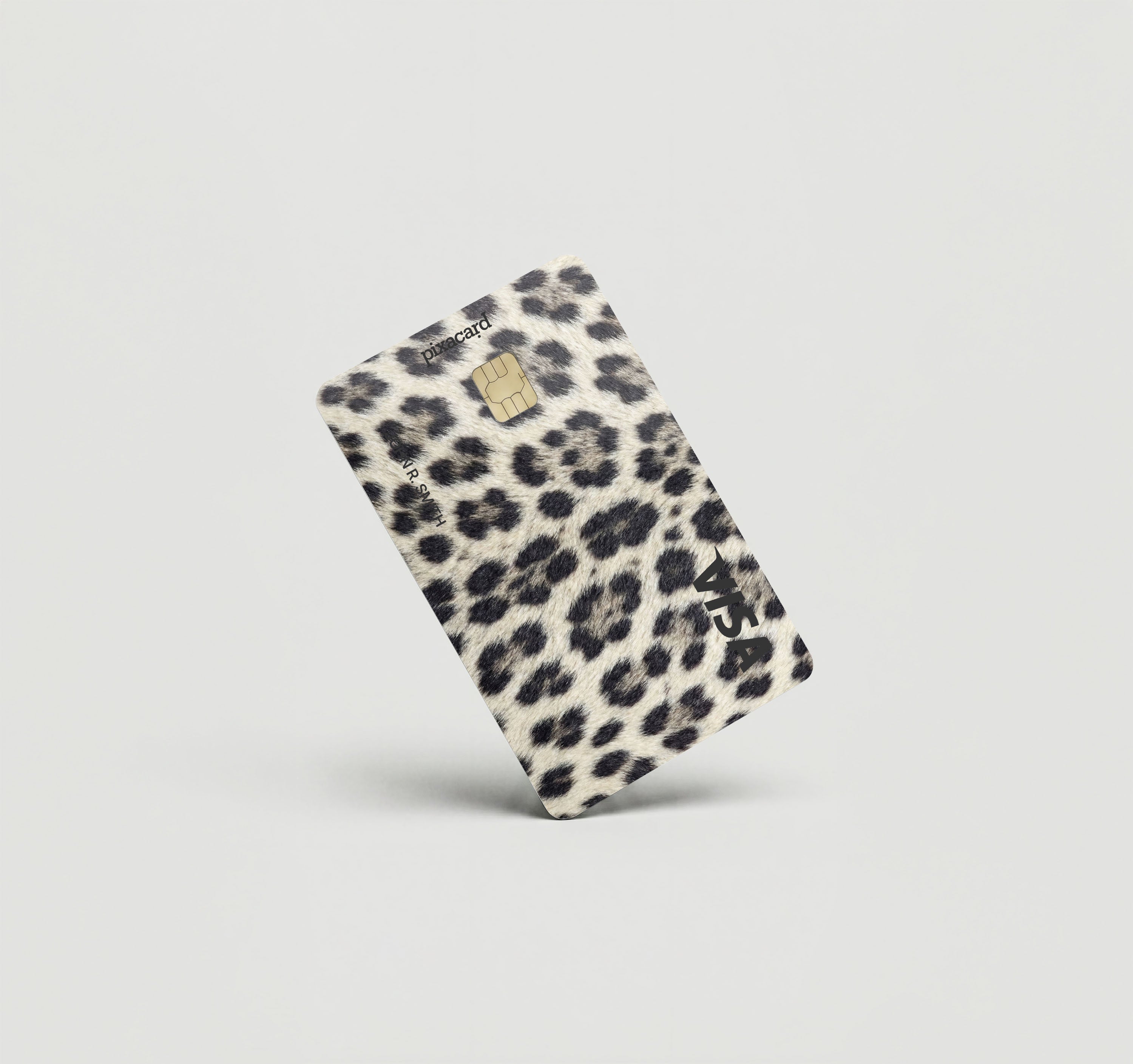 Mockup Cardskin pixacard-snow-leopard-cardskin