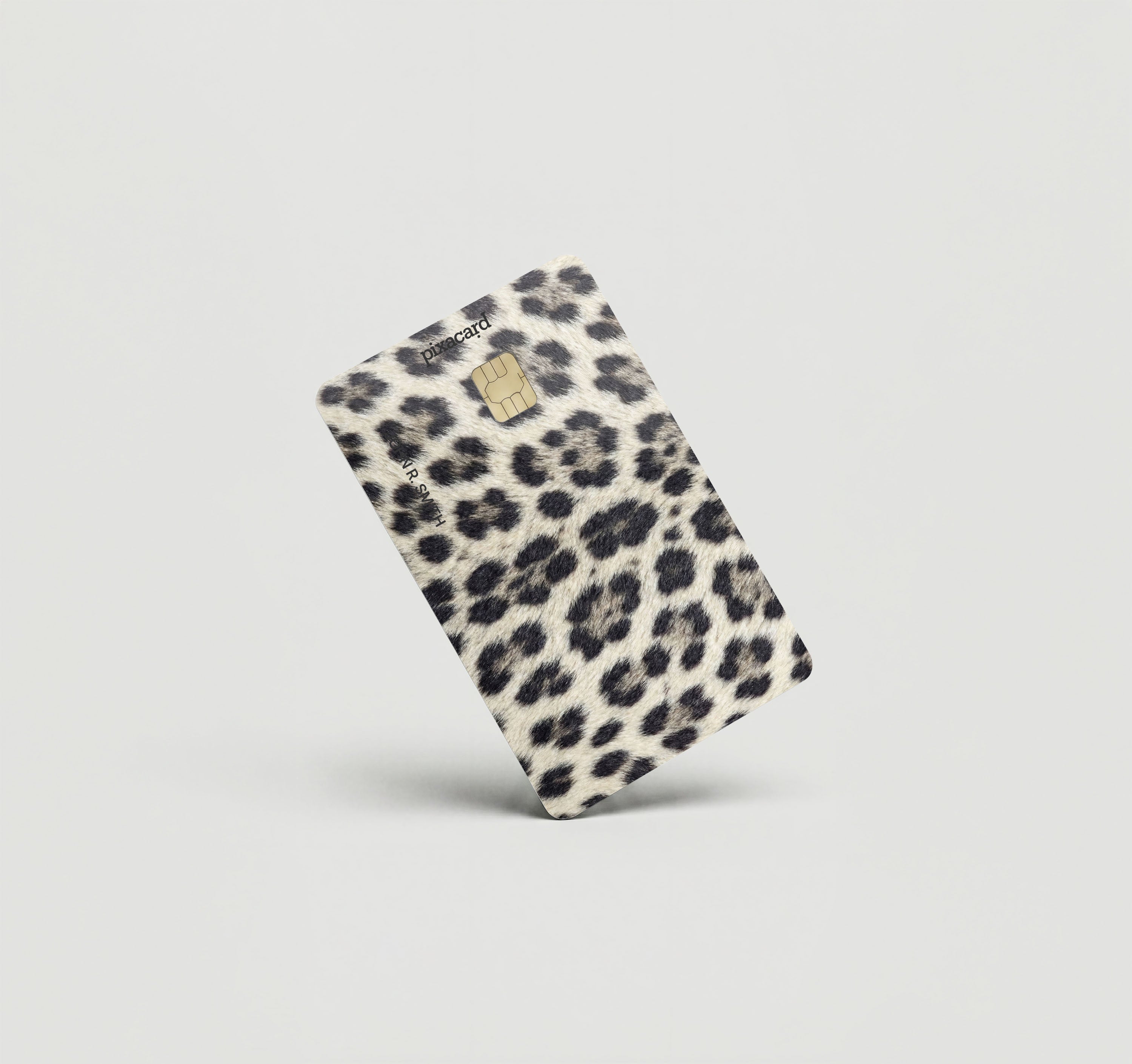 Mockup Cardskin pixacard-snow-leopard-cardskin